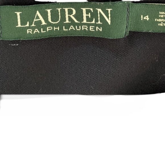 Lauren Ralph Lauren Sleeveless Boat Neck Navy Dot Pattern Woven Dress Sz 14 - Picture 6 of 7